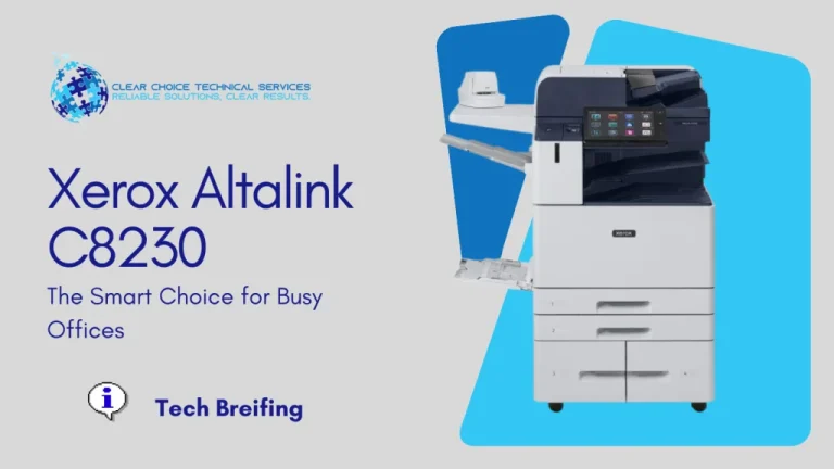 Xerox AltaLink C8230 multi-function printer with a 10.1-inch tablet-like touchscreen and high-capacity trays, serving Kansas City, MO 64109.